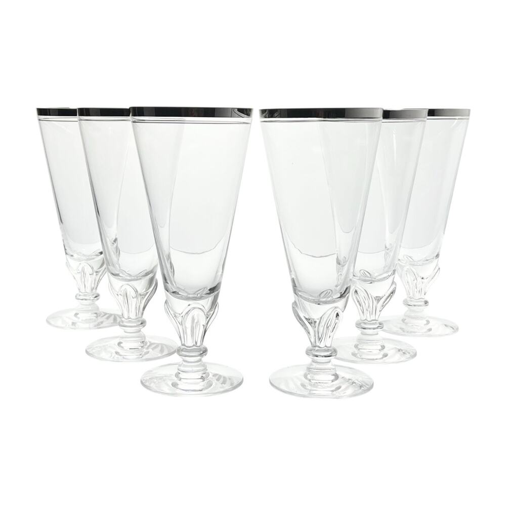 1950s Tiffin-Franciscan “Wedding Day” Set of 6 Iced Tea Glasses 7 1/2” 12oz